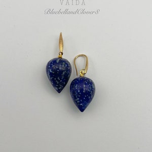 Lapis Lazuli drop Earrings | Natural Lapis Lazuli Gold Filled Earrings | Lapis lazuli Teardrop Earrings | Royal Blue Stone earrings
