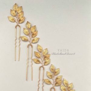 Gold Leaves Bridal Hair Pins | Wedding Hair Pins | Elegant and Delicate Gold Leaf Bridal Headpiece | Gold Leaves Hairpins | Greek Goddess