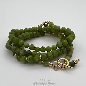 Jade Bracelet, Canada Jade Bracelet, Natural Canadian Nephrite Jade, Jade bracelet with gold spacers & toggle
