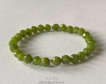 12 mm ネフライト翡翠ビーズブレスレット、6.5インチ - Etsy 日本
