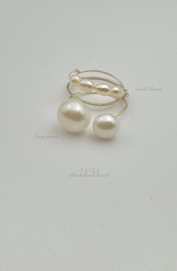 Delicate Sterling Silver and Pearls Criss Cross Ring | X ring | Natural Pearl Ring | Sterling Silver Pearl Ring | Wired Pearl Ring