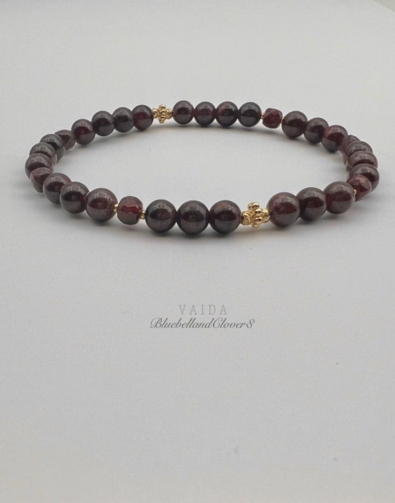 14k Gold Filled Garnet Bracelet |garnet Bracelet |garnet Jewellery