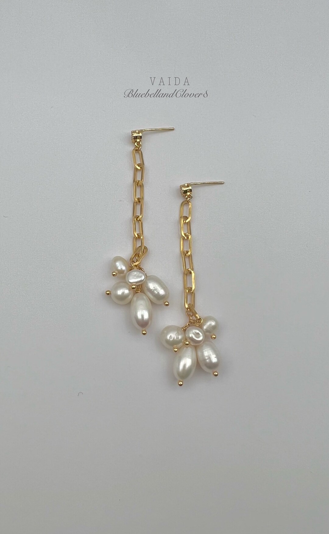 Pearl and Chain Earrings