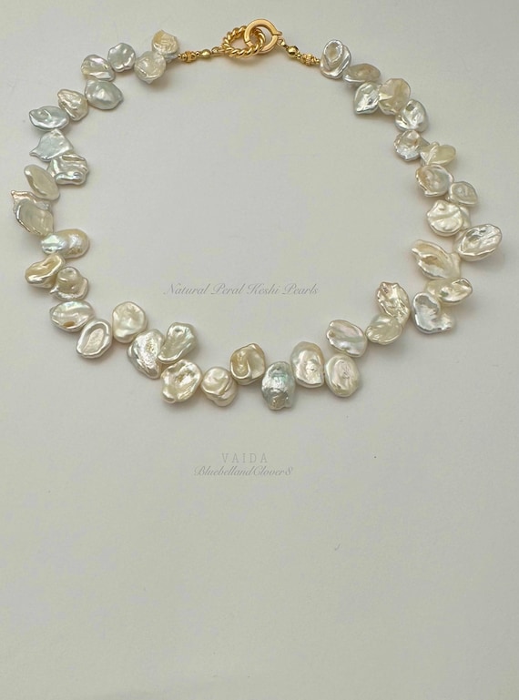 淡水ラージケシパールネックレス | ケシ花びらパールネックレス