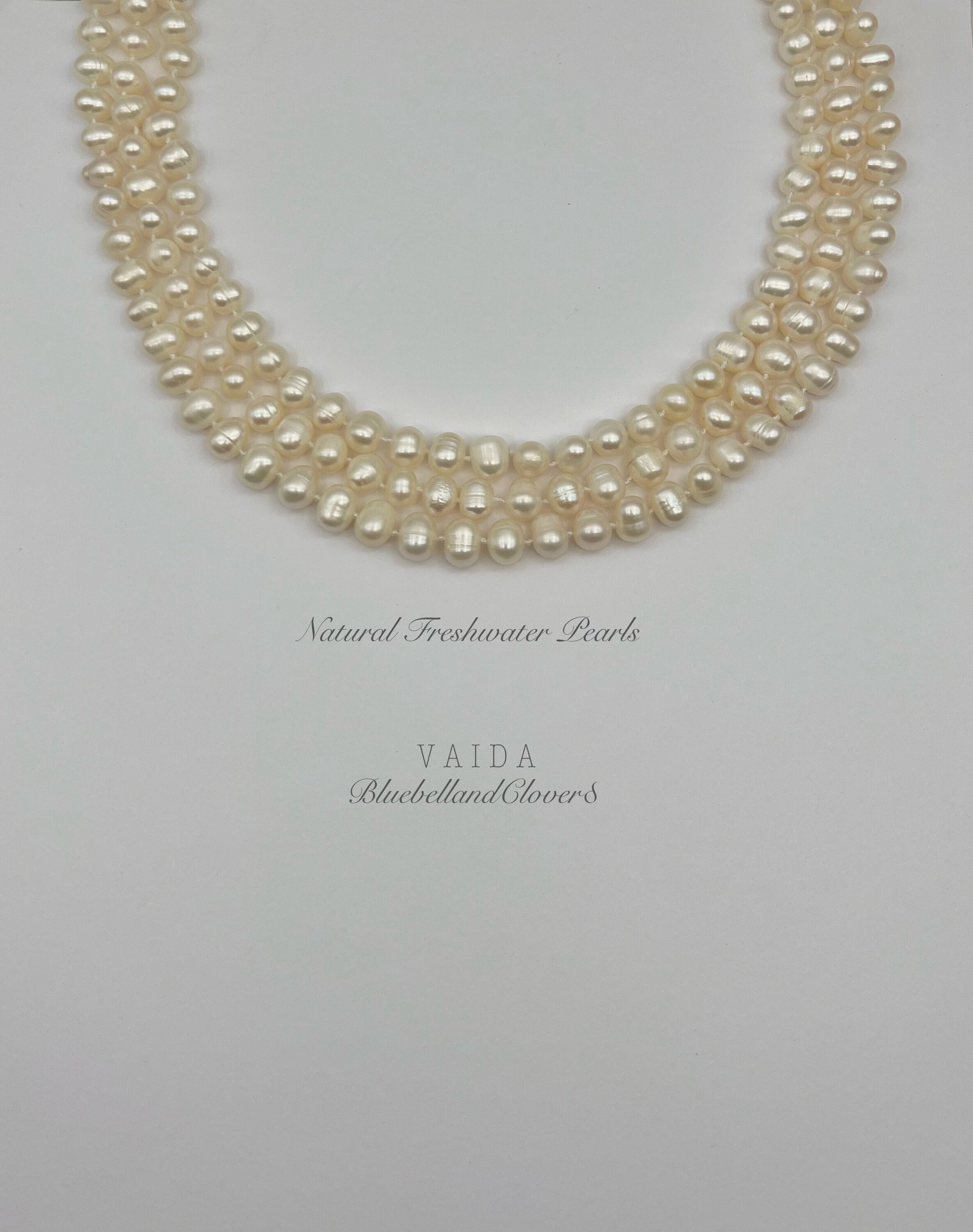 The Crown - Triple Pearl Strand Silver Necklace — Kathleen Lynagh