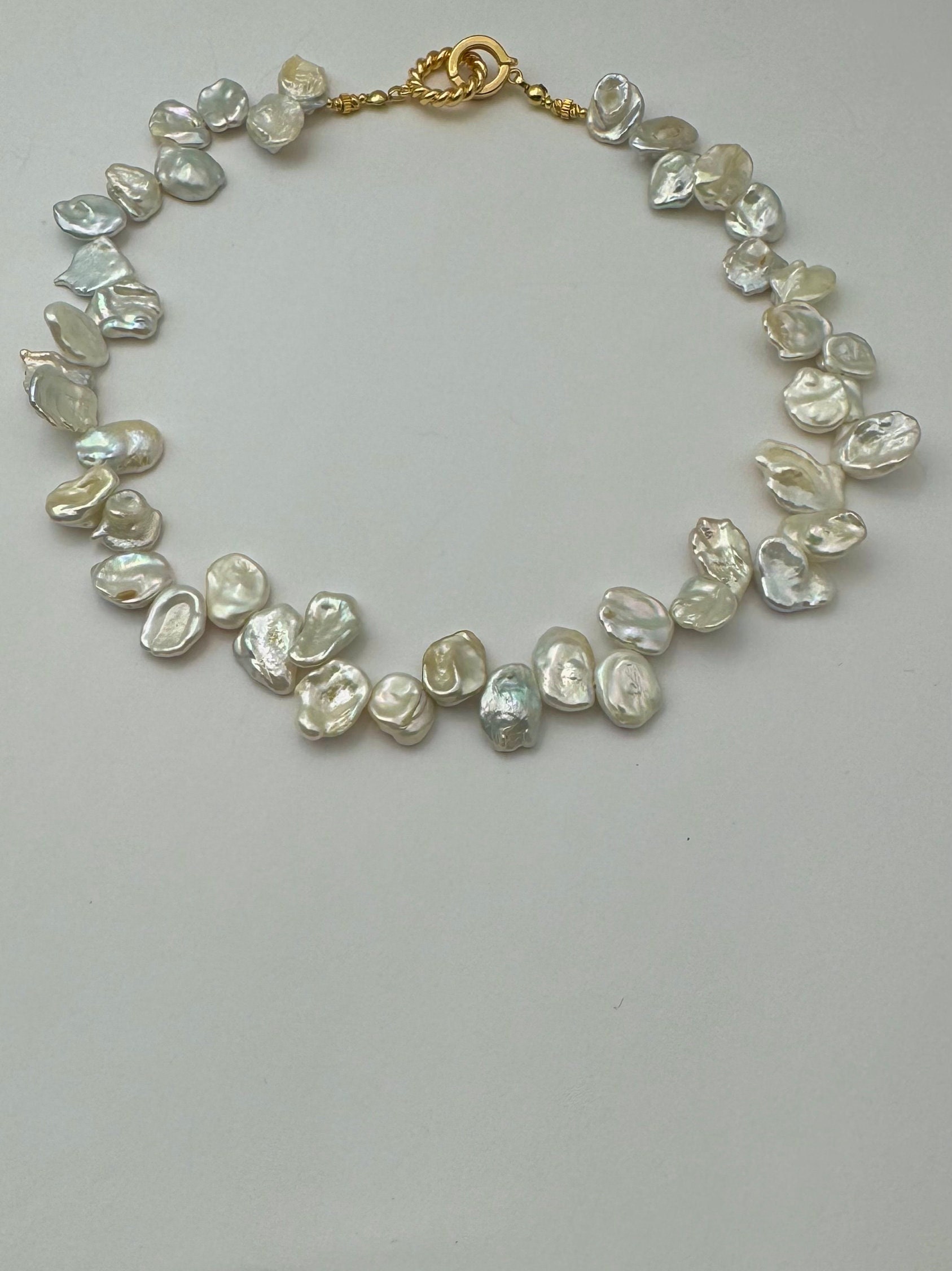 淡水ラージケシパールネックレス | ケシ花びらパールネックレス