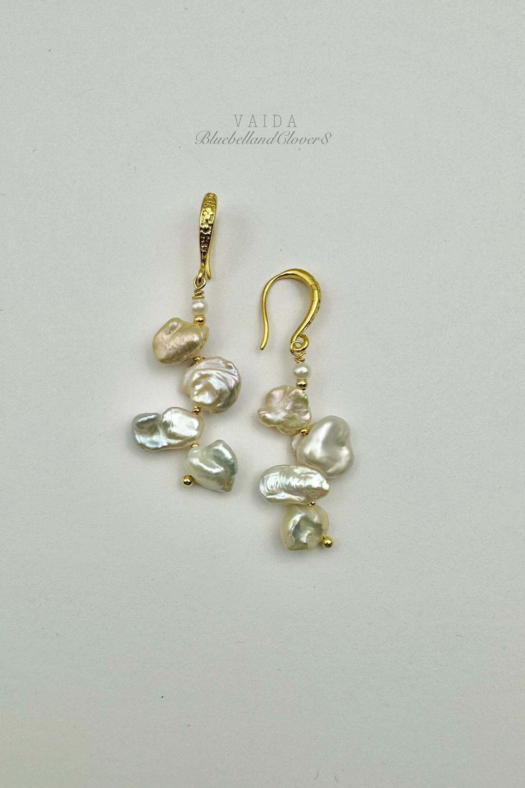 Orecchini Pendenti A Goccia Con Perle Keshi Nere Naturali - 15x27mm, Montatura In Oro 14k, #f3166