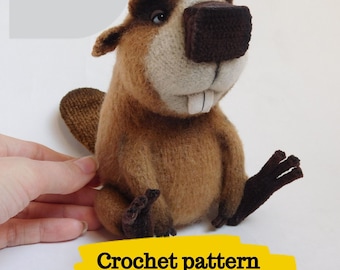 Crochet pattern - Beaver toy - Crochet animal - Crochet beaver tutorial - Amigurumi beaver - Doll making PDF file by Hippitylab