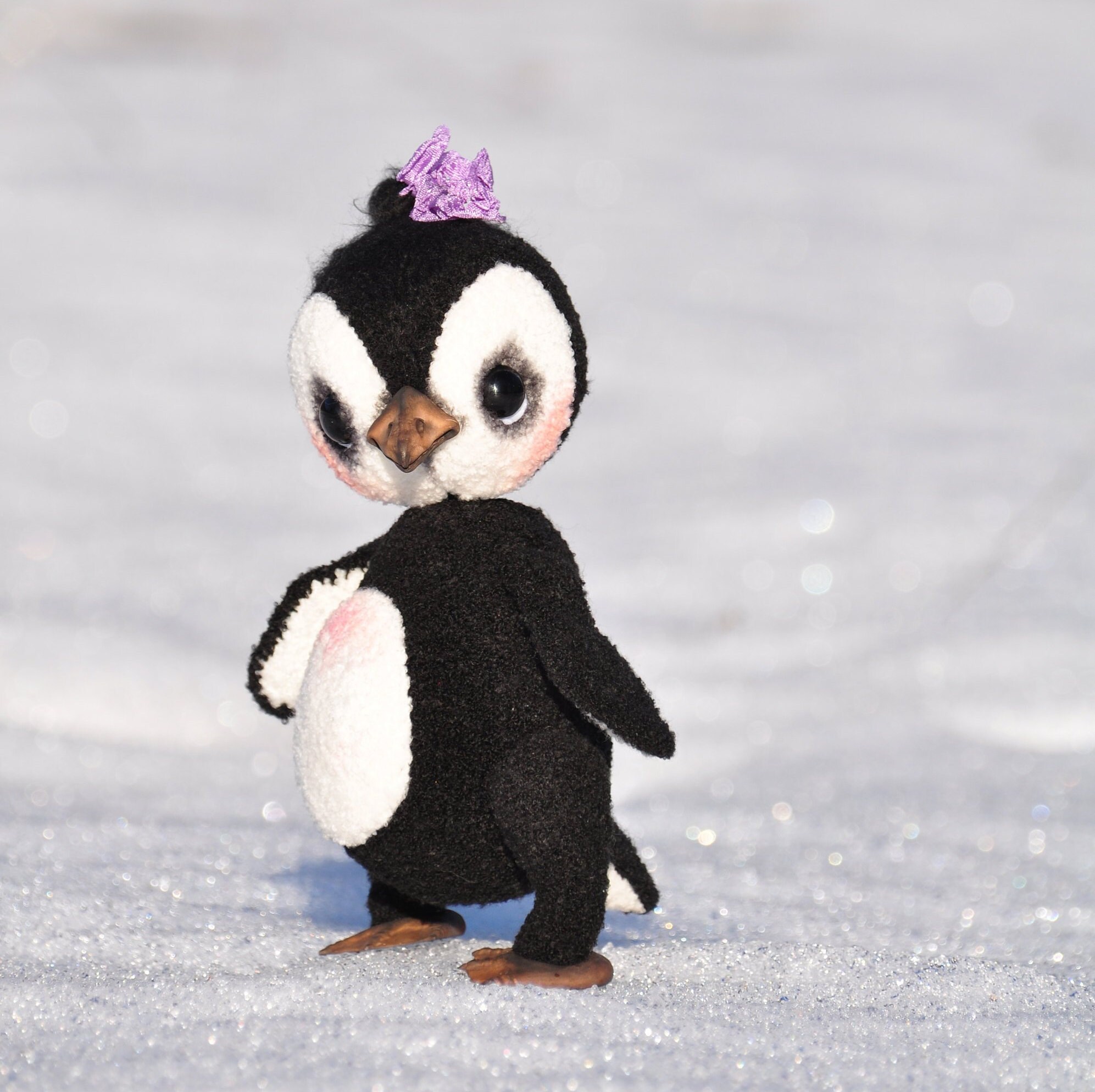 Cute penguin girl Penguin figurines Collectible toy Penguin Etsy