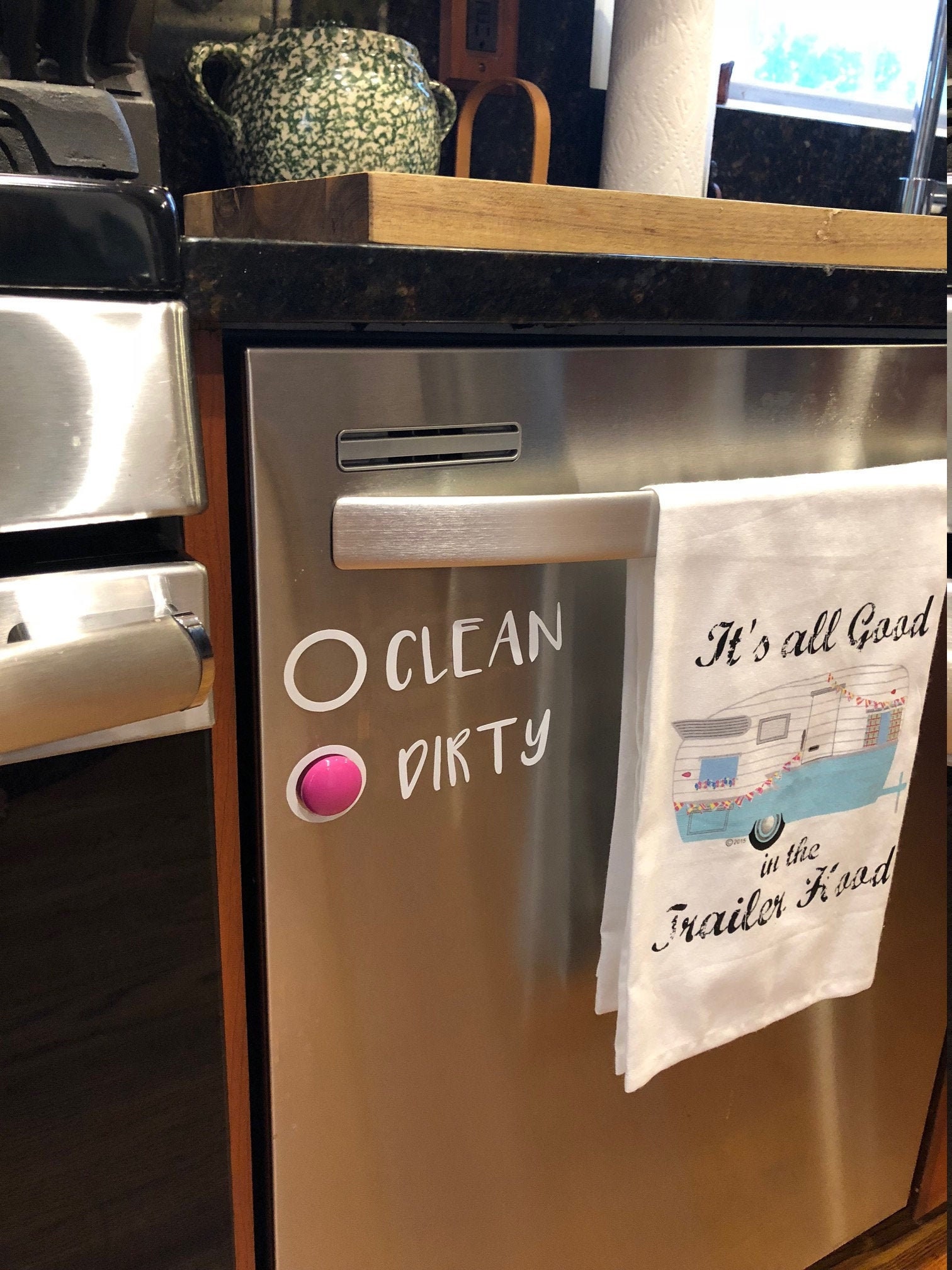 Dish Washer Magnet | Clean or Dirty Decal with Magnet | Sticker | kit…