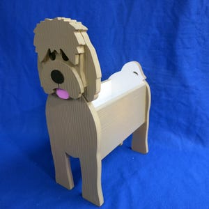 Dog flower planter, Golden Doodle
