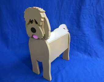 Dog flower planter, Golden Doodle