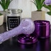 Purplelicious FULL SET: 4 Inches Glass Smoking Pipe, Herb Grinder and Airtight Glass Jar. Bowl Pipe Stash Glass Smoking Pipe