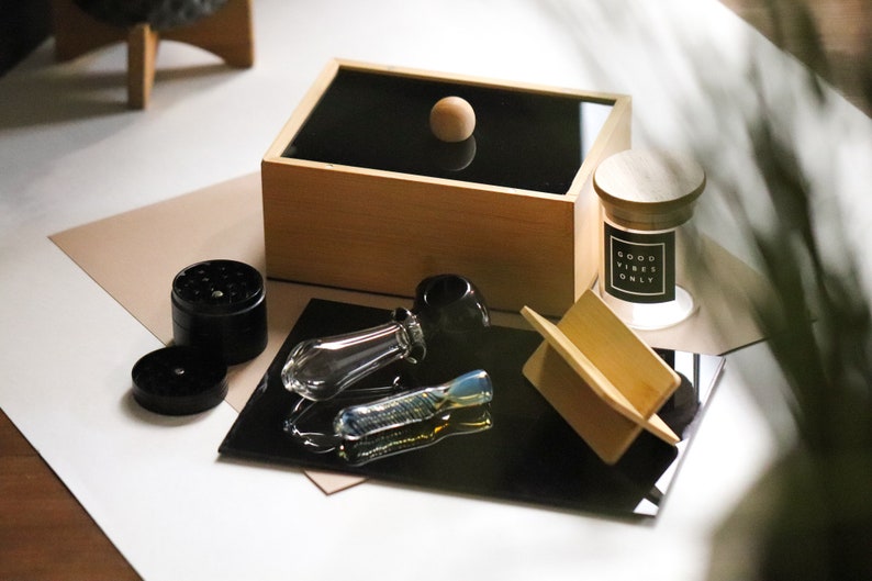 The Perfect Set Stash Box Grinder Hand Pipe Chillum Etsy