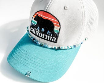 Brimlet™ Beaded Hat Band – Fits Trucker Hats – Beads for Your Brim – Handmade Cap Accessories With Green Lobster Clasp *(Hat Not Included)*