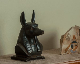 Anubis Bust Statue - Egyptian God Collectible- Made in Egypt
