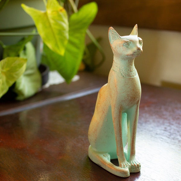 Patina Egyptian Bastet Cat Statue - Made in Egypt