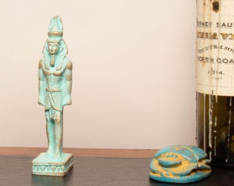 Egyptian Ramses with Crown Statue - Ancient Egypt Figurine - Patina