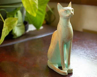 Patina Egyptian Bastet Cat Statue - Made in Egypt