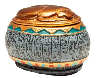 Egyptian Scarab Box with Lid
