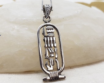 Nefertiti Cartouche Necklace Made in Egypt - Ancient Egypt Queen Nefertiti Pendant- Egyptian Silver