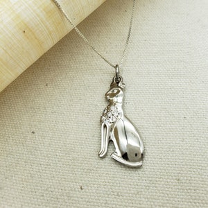 Sparkly Egyptian Bastet Cat Pendant Necklace- Made in Egypt