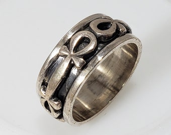 Egyptian Ankh Spinner Ring- Made in Egypt