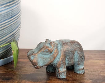 Patina Hippo Statue - Ancient Egypt - Egyptian Goddess Taweret- Made in Egypt