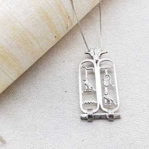Double Cartouche Pendant - Egyptian Necklace - Sterling Silver - Made in Egypt - Jan and Tom