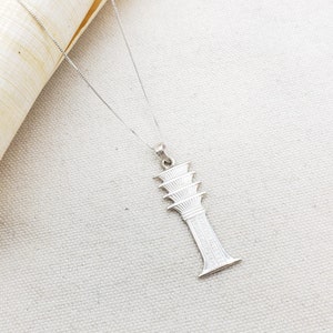 Egyptian Djed Pillar Pendant - Sterling Silver Necklace - Made in Egypt