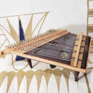 Miniature Zither Figurine - Volkszither Collectible - Qanun Musical Instrument Middle Eastern- Made in Egypt