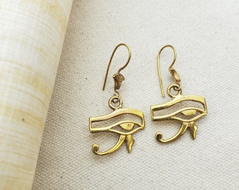 Egyptian Eye of Ra Earrings - Gold Plated - Made in Egypt