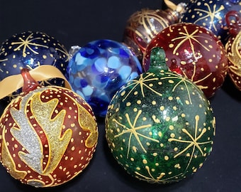 Egyptian Handblown Glass Ornaments - Mystery/Surprise Design- Christmas Tree Gift - Colorful Glass Bauble - Made in Egypt