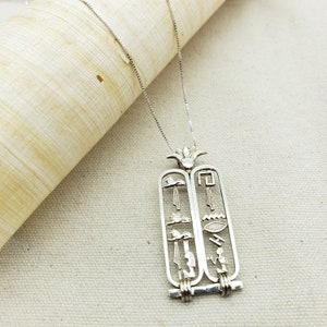 Double Cartouche Pendant - Egyptian Necklace - Sterling Silver - Made in Egypt - Lilly and Henry