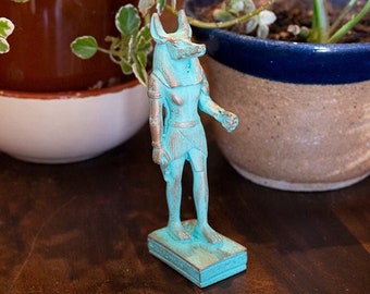 Patina Anubis Statue - Egyptian God Collectible- Made in Egypt