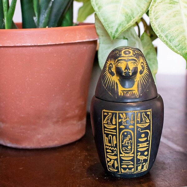 Egyptian Imsety Canopic Jar - Ancient Egypt Deity - Sons of Horus- Made in Egypt