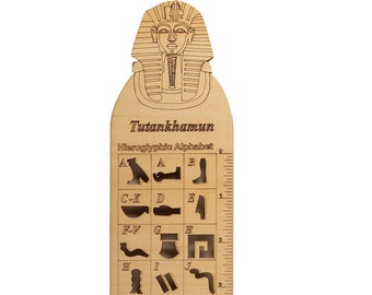 Wooden Hieroglyphic Stencil Ruler - King Tut - Egyptian Study - School Supplies- Made in Egypt