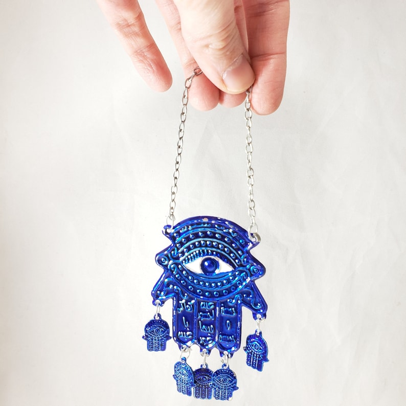 Evil Eye Protective Door Charm Hand of Fatima Hamsa Hand Hanging Talisman Made in Egypt image 1