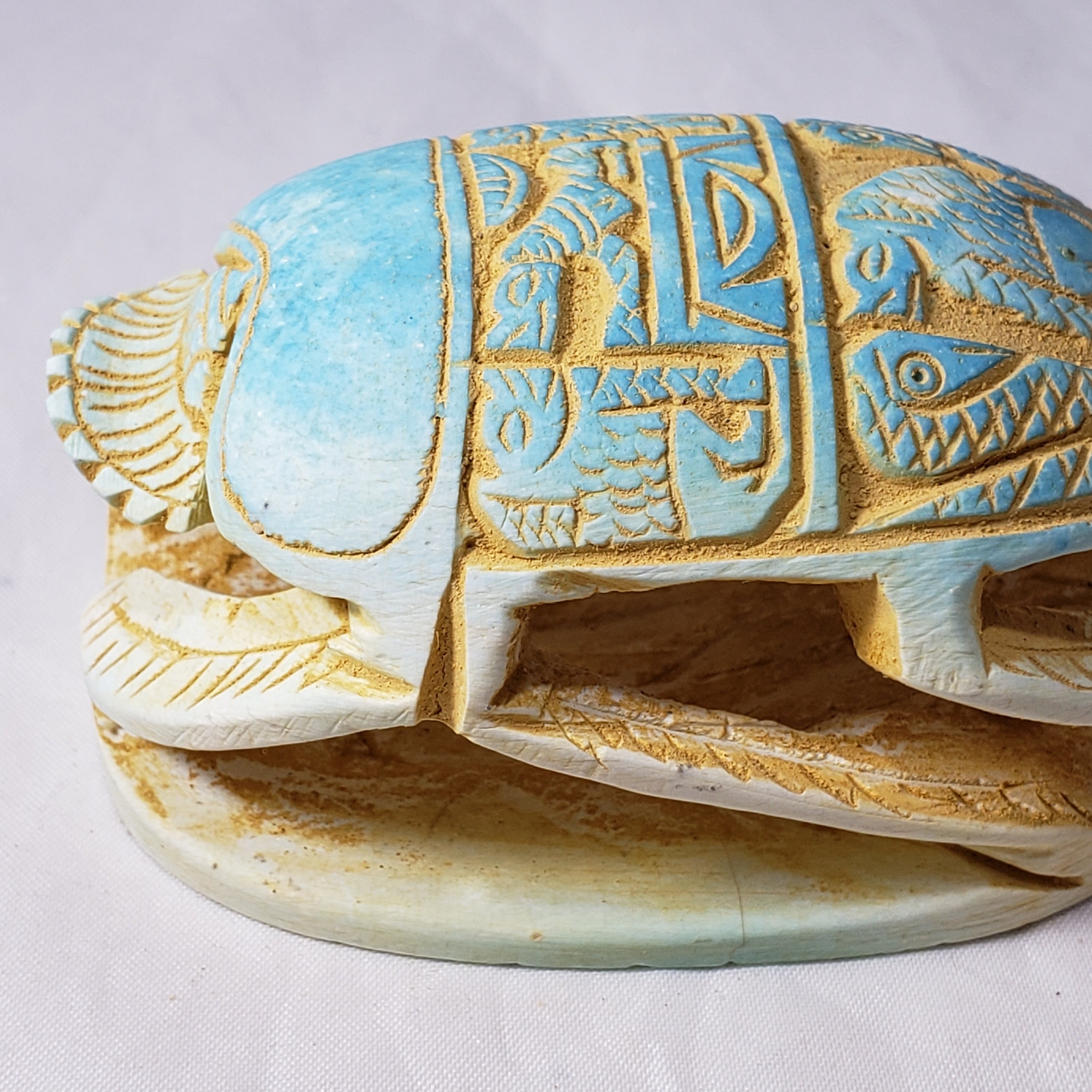 Egyptian Scarab Hand-Carved Soapstone Collectible | Etsy