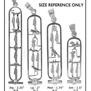 Made in Egypt Sterling Silver Egyptian Cartouche Nameplate Necklace - Your Name in Hieroglyphic Symbols - Personalized Jewelry Made to Order