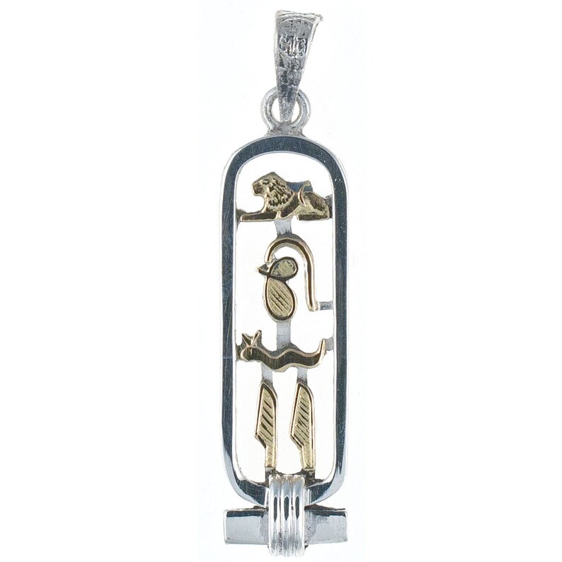 Sterling Silver or Gold Valentine/'s Day or Anniversary Gift For a Loved One Love Cartouche Pendant Egyptian Nameplate Necklace