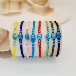 Colorful Macramé Scarab Bracelet - Assorted Colors - 1 pcs