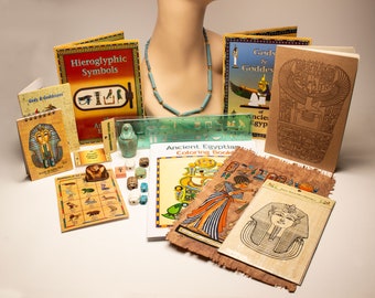 Ancient Egyptian Adventure Activity Kit - Egyptian Gift Set - Home School Supplies - Egyptology Gift- Made in Egypt