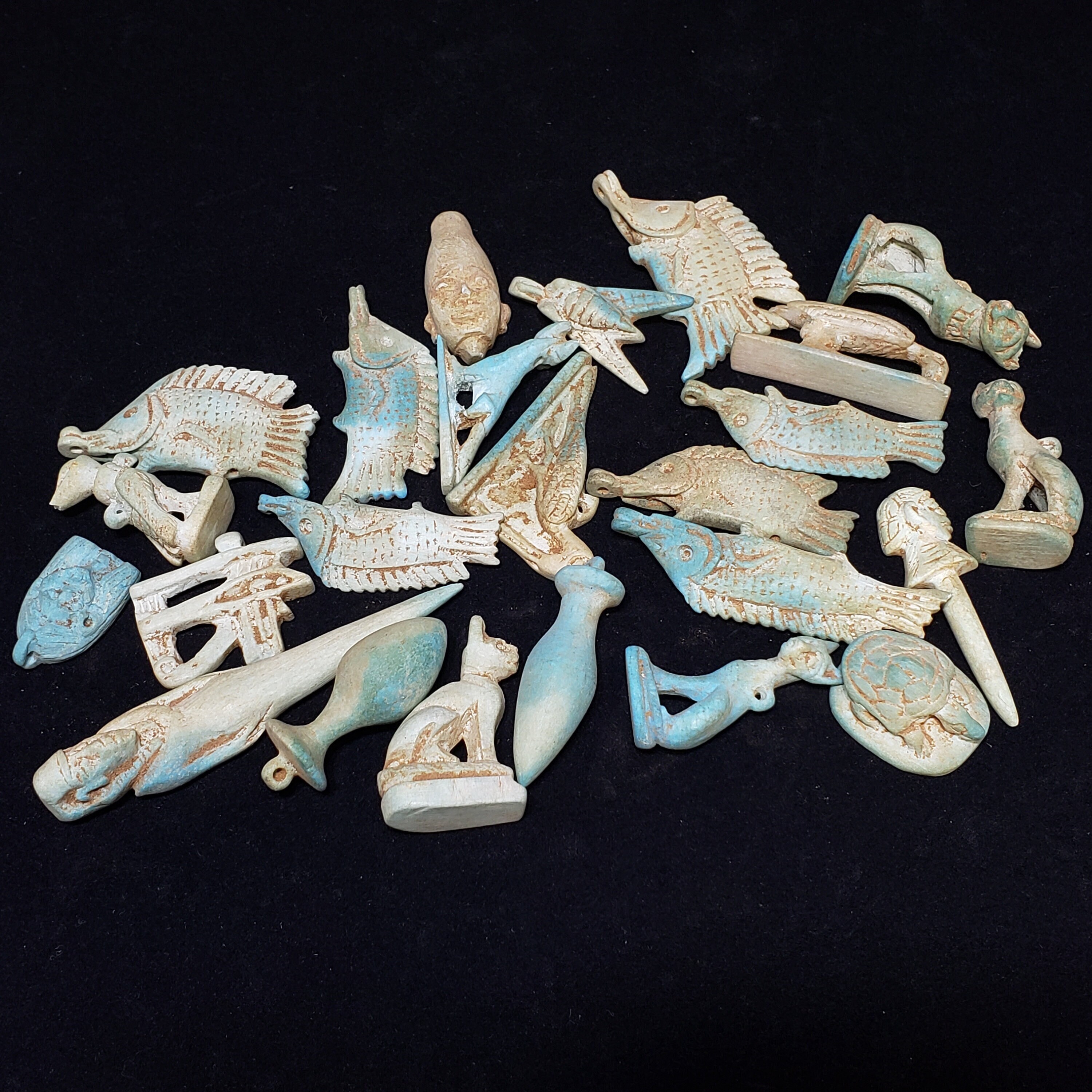 Egyptian Amulets - Best of Collection Ancient Egypt Pendant - Soapstone Findings - Beads Pendants - Made in Egypt - 5pcs