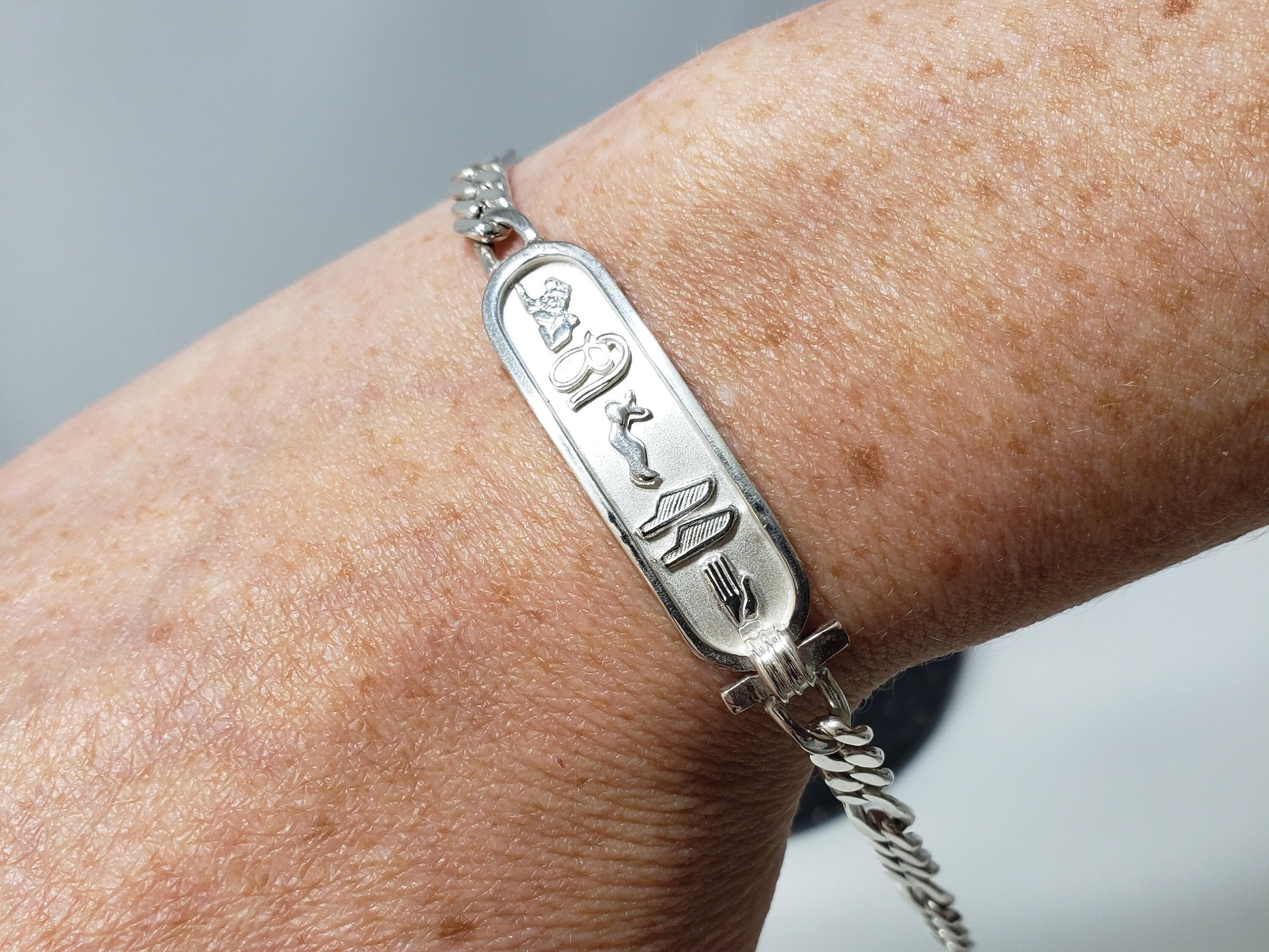 Silver cartouche sale bracelets