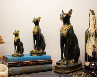 Egyptian Bastet Cat Statue: Handmade Goddess Decor - Made in Egypt
