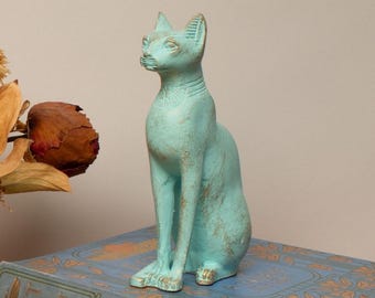 Bastet Cat Statue - Made in Egypt - Patina Egyptian Goddess