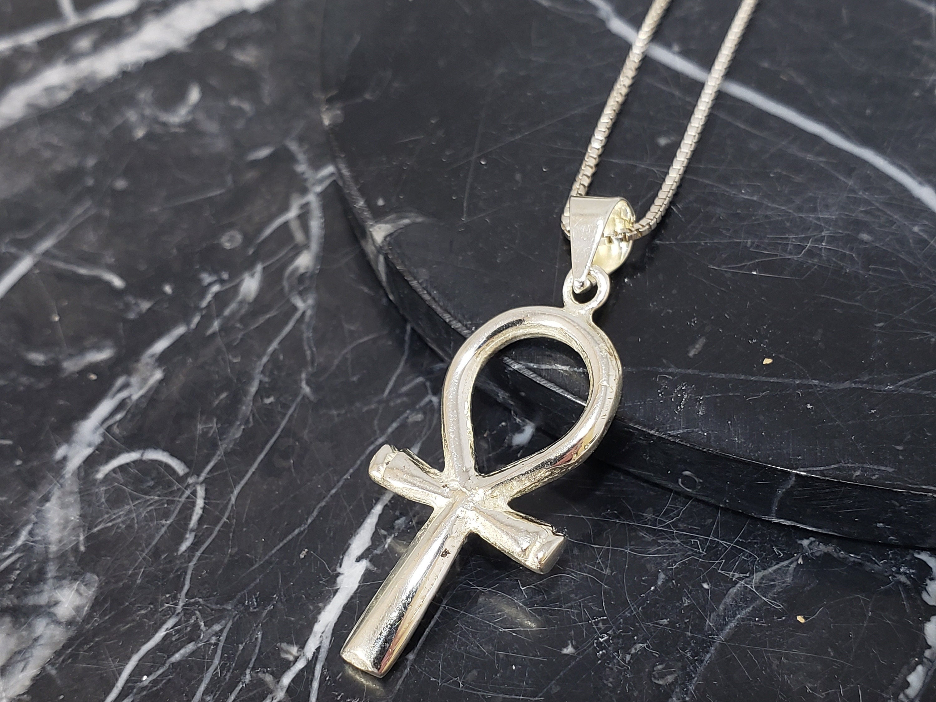 Egyptian Ankh Necklace Silver Plated Made in Egypt - Etsy