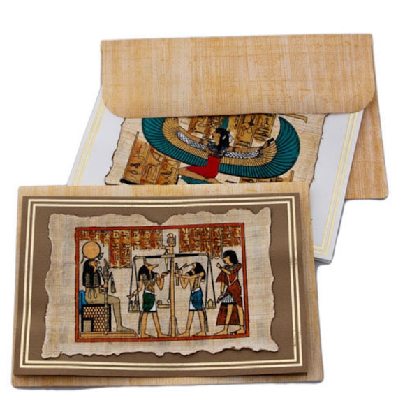 Papyrus Notecards - Gods and Goddesses- Made in Egypt - Egyptian Greeting Cards