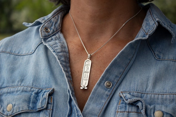 Sterling silver nameplate necklace deals
